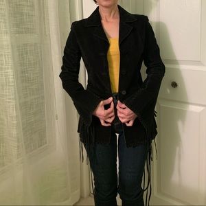 Vintage Suede Leather Jacket - wetseal - small